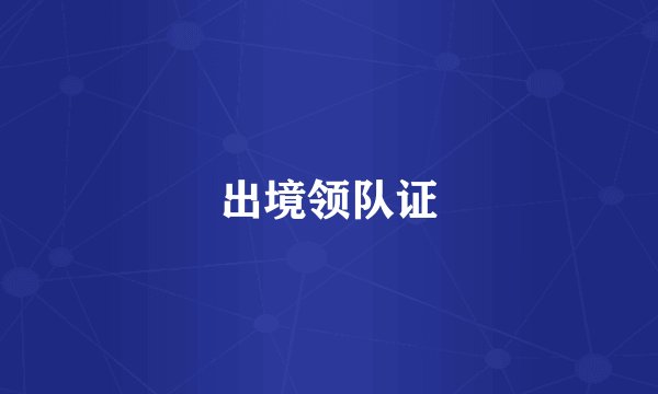 出境领队证