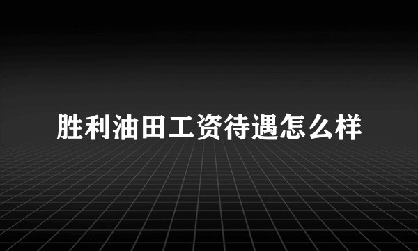 胜利油田工资待遇怎么样