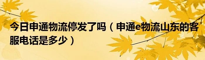 今日申通物流停发了吗（申通e物流山东的客服电话是多少）