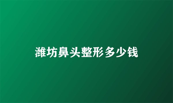 潍坊鼻头整形多少钱
