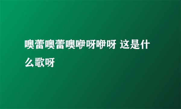 噢蕾噢蕾噢咿呀咿呀 这是什么歌呀