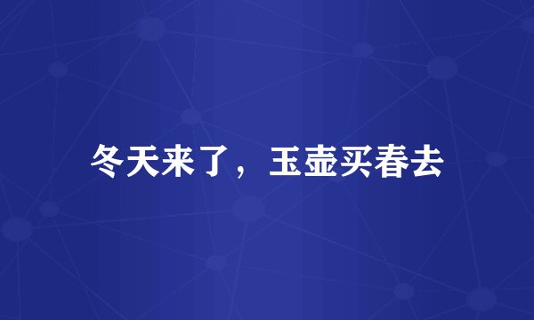 冬天来了,玉壶买春去