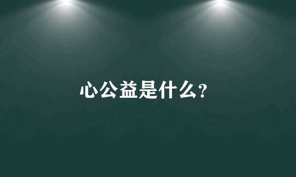 心公益是什么？
