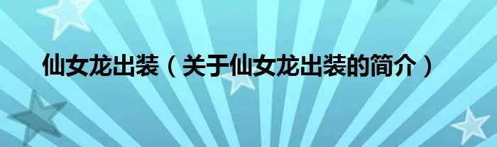 仙女龙出装（关于仙女龙出装的简介）