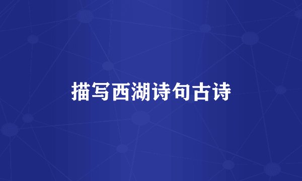 描写西湖诗句古诗
