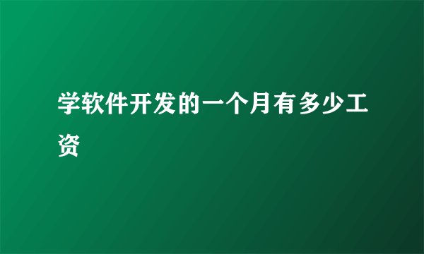 学软件开发的一个月有多少工资
