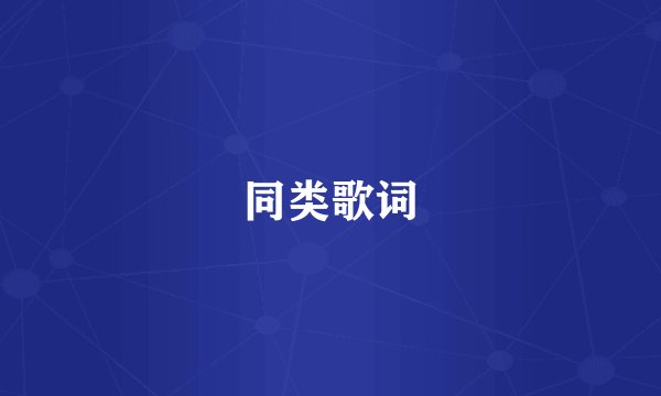 同类歌词