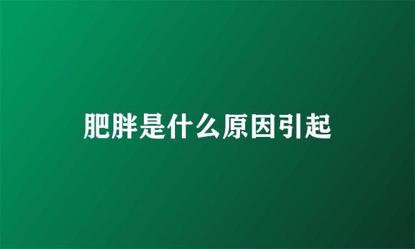 肥胖是什么原因引起