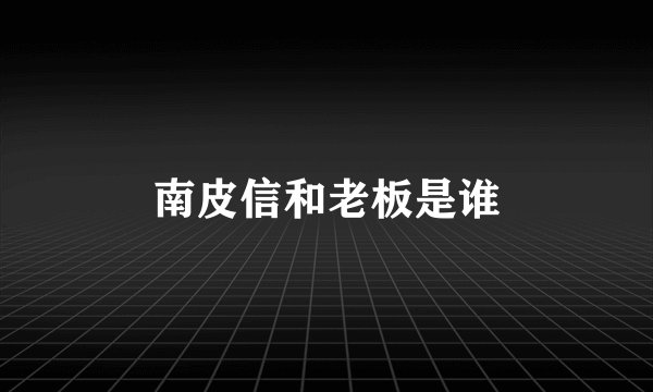 南皮信和老板是谁