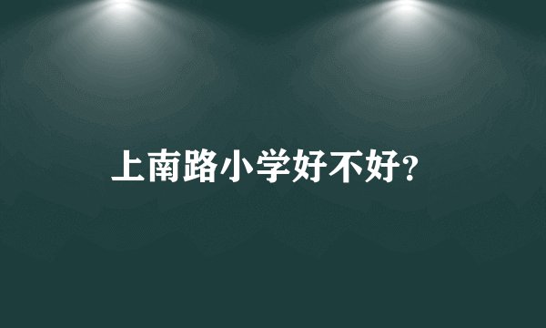 上南路小学好不好?