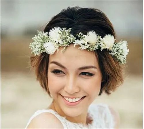 婚纱照短发造型怎么设计  2017短发婚纱照造型大全