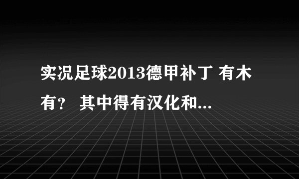 实况足球2013德甲补丁 有木有? 其中得有汉化和最新转会的 求指教!