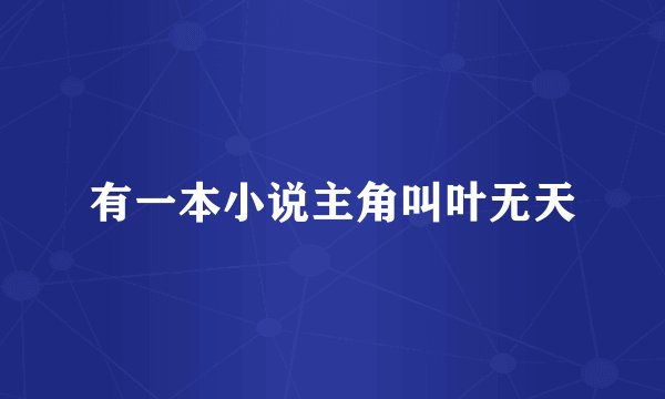 有一本小说主角叫叶无天