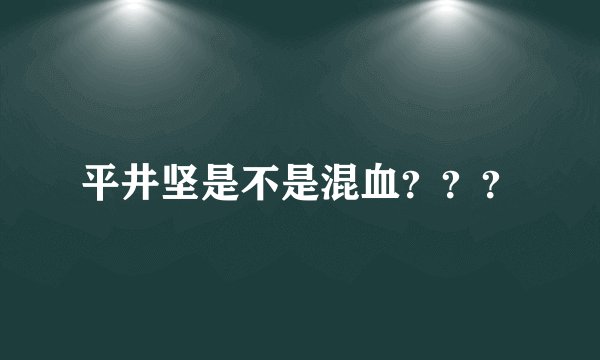 平井坚是不是混血???