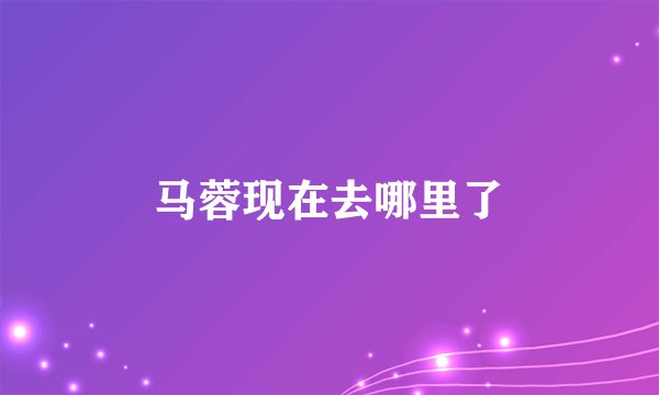 马蓉现在去哪里了