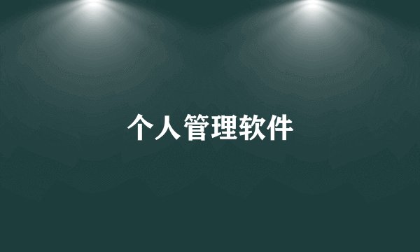 个人管理软件