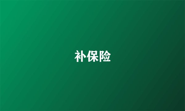 补保险