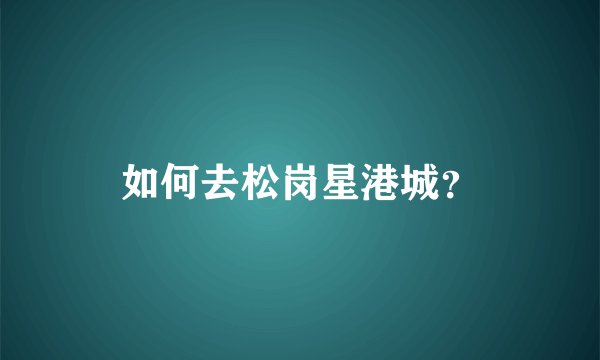 如何去松岗星港城？