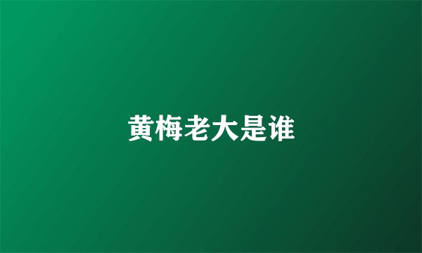 黄梅老大是谁