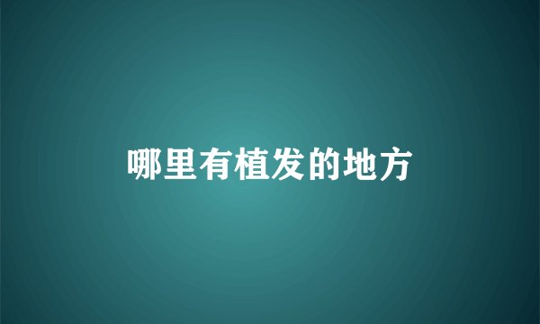 哪里有植发的地方