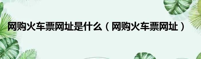 网购火车票网址是什么（网购火车票网址）