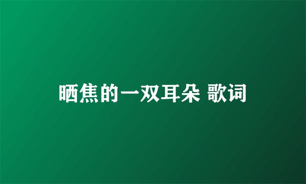 晒焦的一双耳朵 歌词