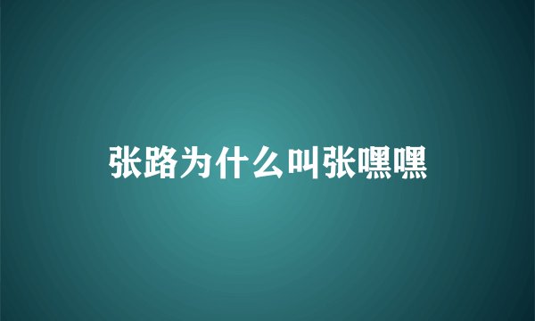 张路为什么叫张嘿嘿