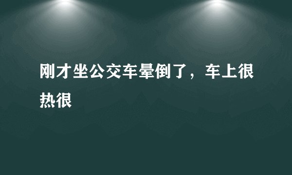 刚才坐公交车晕倒了，车上很热很