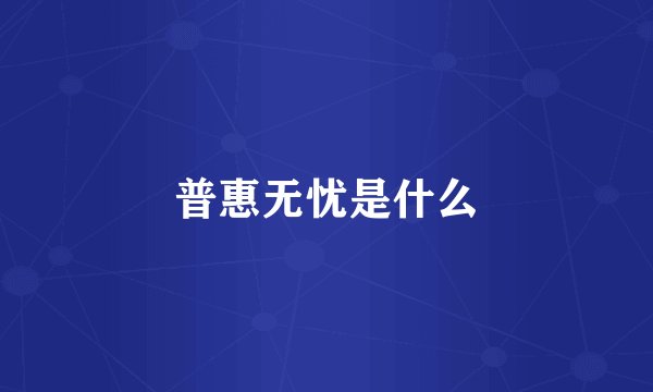 普惠无忧是什么