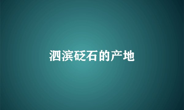 泗滨砭石的产地