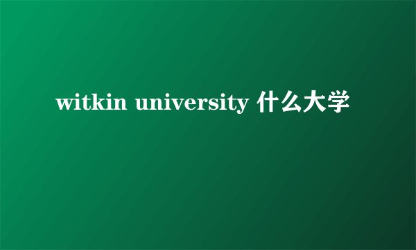 witkin university 什么大学