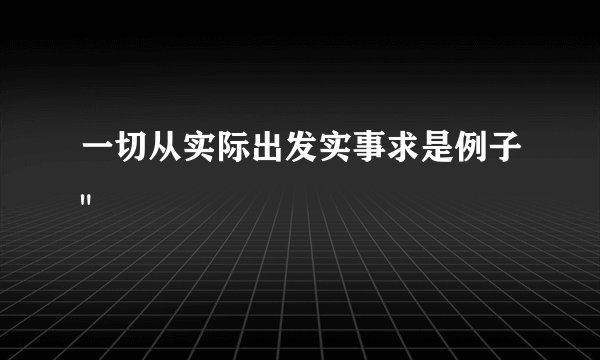 一切从实际出发实事求是例子