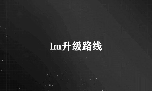 lm升级路线