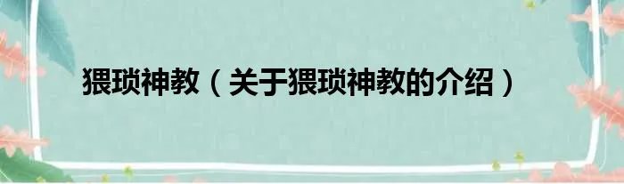 猥琐神教（关于猥琐神教的介绍）