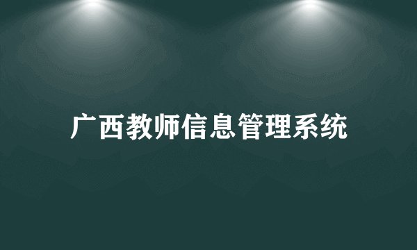 广西教师信息管理系统