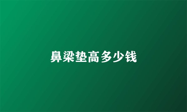 鼻梁垫高多少钱