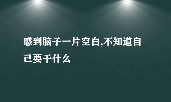 感到脑子一片空白,不知道自己要干什么