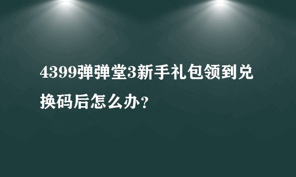 4399弹弹堂3新手礼包领到兑换码后怎么办?