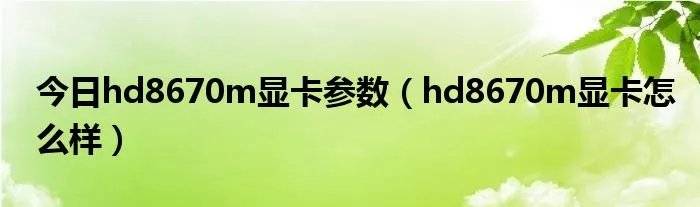今日hd8670m显卡参数（hd8670m显卡怎么样）