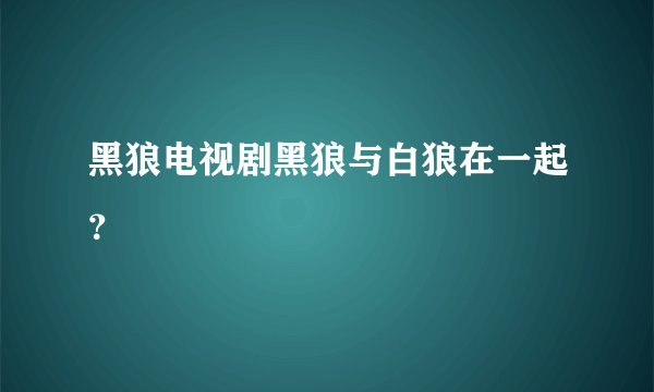 黑狼电视剧黑狼与白狼在一起？