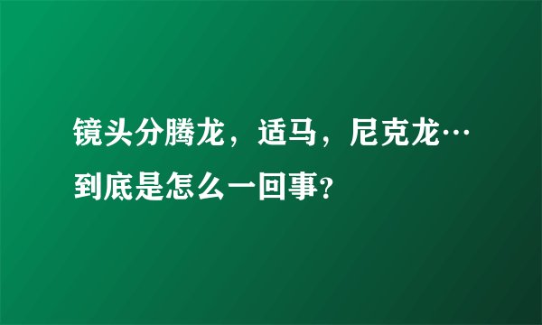 镜头分腾龙,适马,尼克龙…到底是怎么一回事?