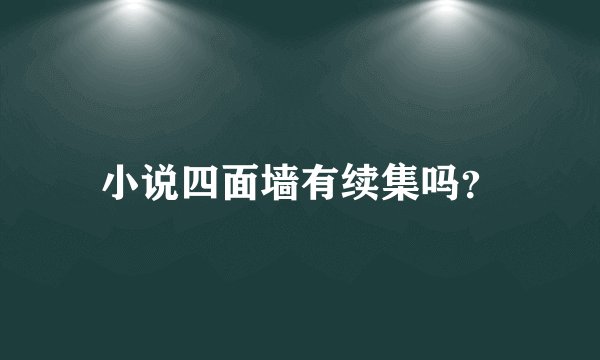 小说四面墙有续集吗？