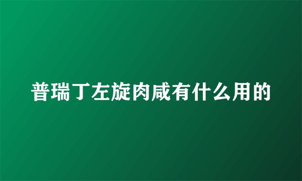 普瑞丁左旋肉咸有什么用的