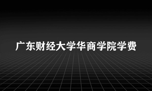 广东财经大学华商学院学费