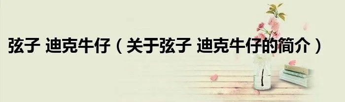 弦子 迪克牛仔（关于弦子 迪克牛仔的简介）