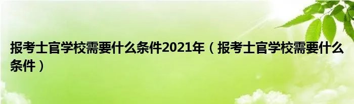 报考士官学校需要什么条件2021年（报考士官学校需要什么条件）