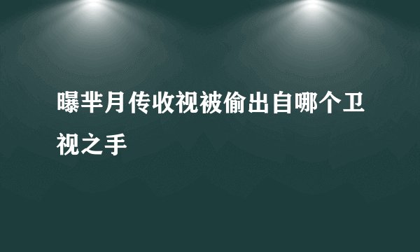 曝芈月传收视被偷出自哪个卫视之手