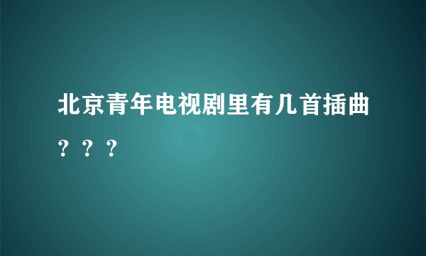 北京青年电视剧里有几首插曲???