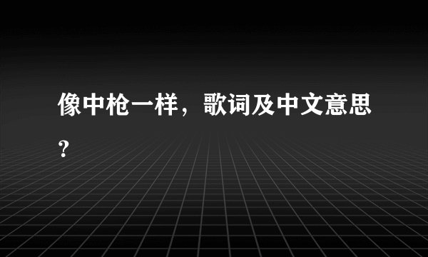 像中枪一样,歌词及中文意思?