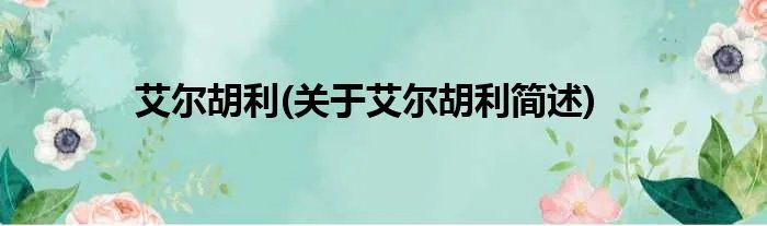 艾尔胡利(关于艾尔胡利简述)